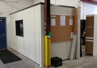 Modular Shipping office installed in Scarborough, Ontario Canada for Gervais Party Rentals.