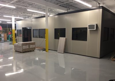 Modular Office Structure during installation at MD Packaging Systems