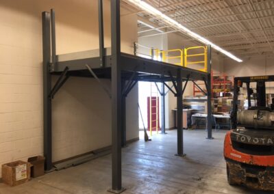Installation of elevated platform for generator storage at LCBO in Oakville, Ontario Canada