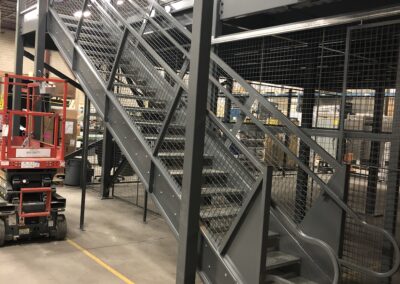 Cogan Mezzanine Structure with Staircase, Keltech Controls in Burlington, Ontario Canada