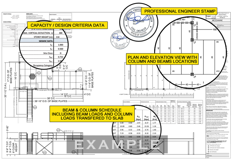 Cogan Mezzanine Permitting Drawings with Professional Engineer Stamp