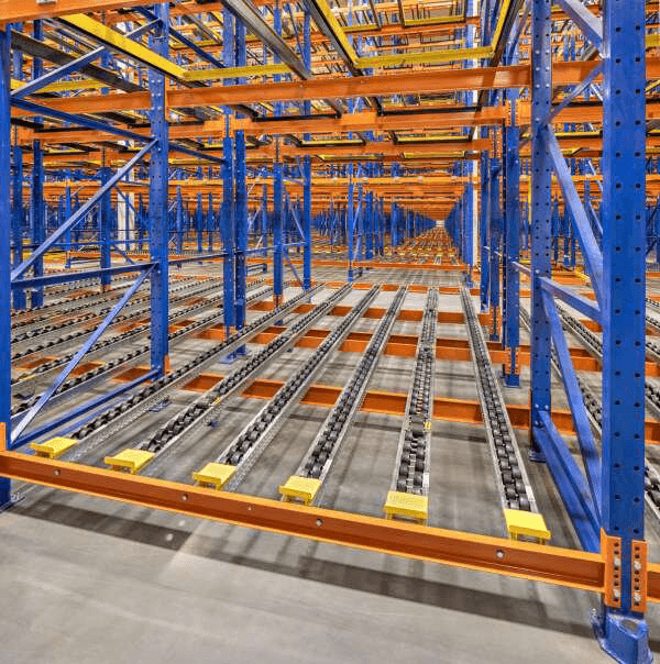 Pallet-Flow-Racking-SYstems-from-Racking-Canada Pallet Flow Roller Lanes