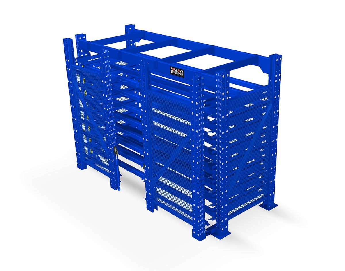 closed roll out sheet rack